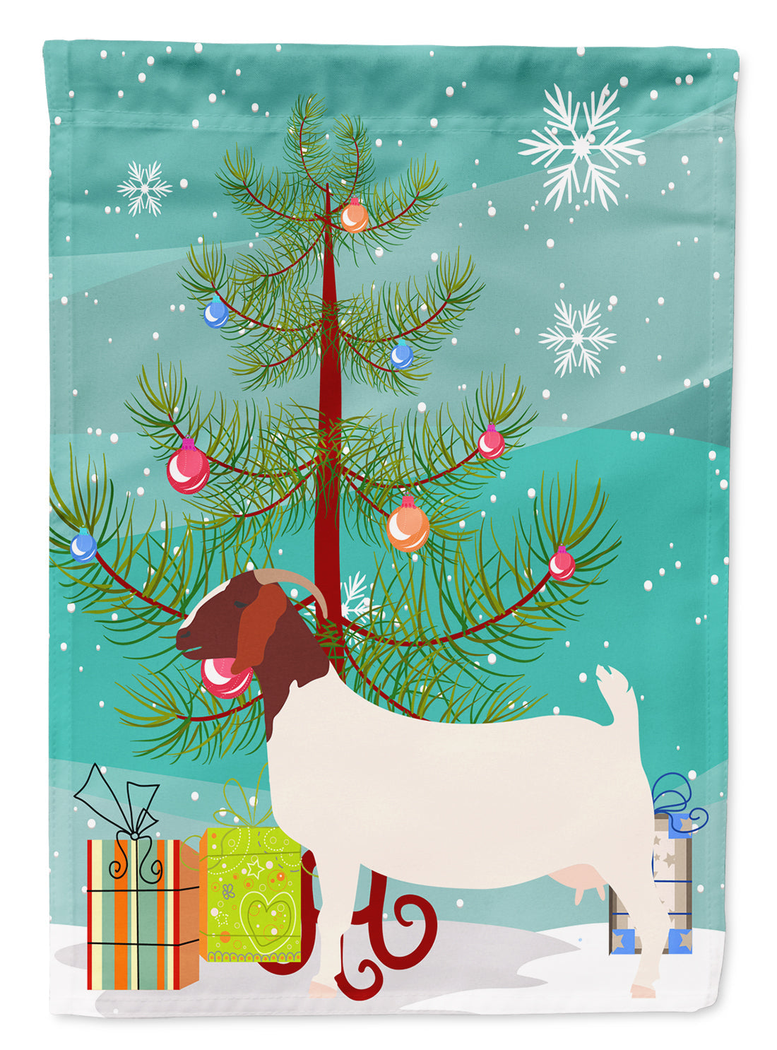 Boer Goat Christmas Garden Flag Mailbox Decorative Yard Banner Outside Patio Artwork for Flower Beds, Garden Size, Multicolor