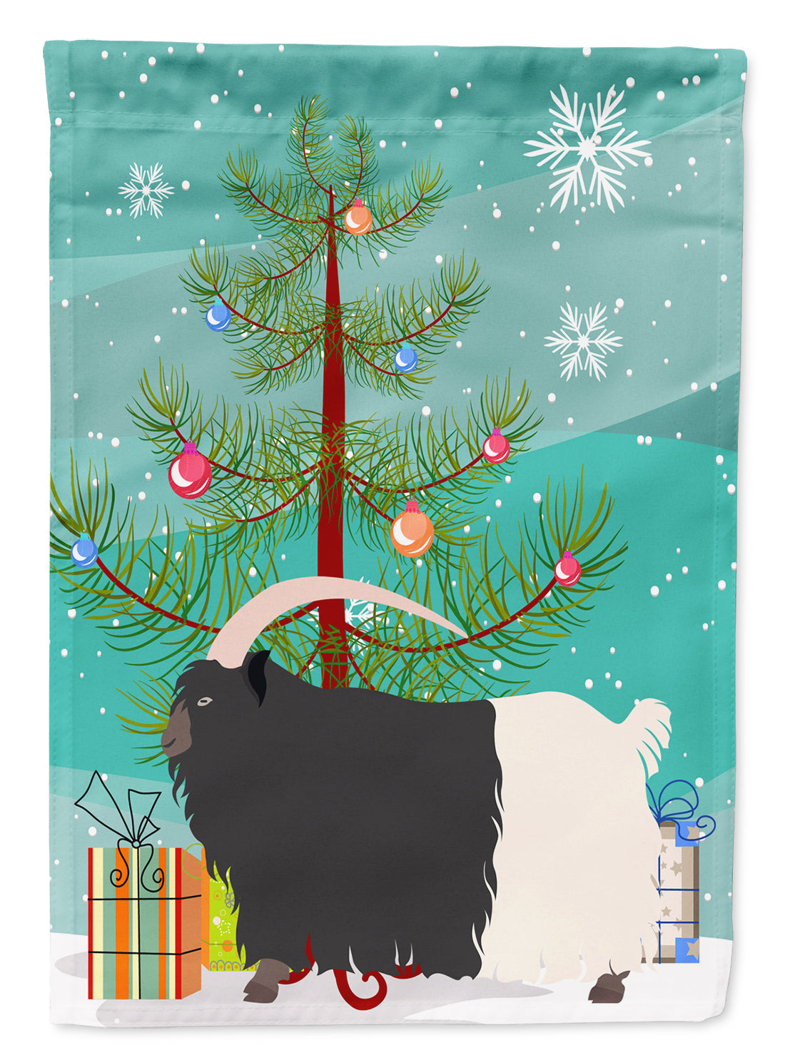 Welsh Black-Necked Goat Christmas Garden Flag Mailbox Decorative Yard Banner Outside Patio Artwork for Flower Beds, Garden Size, Multicolor