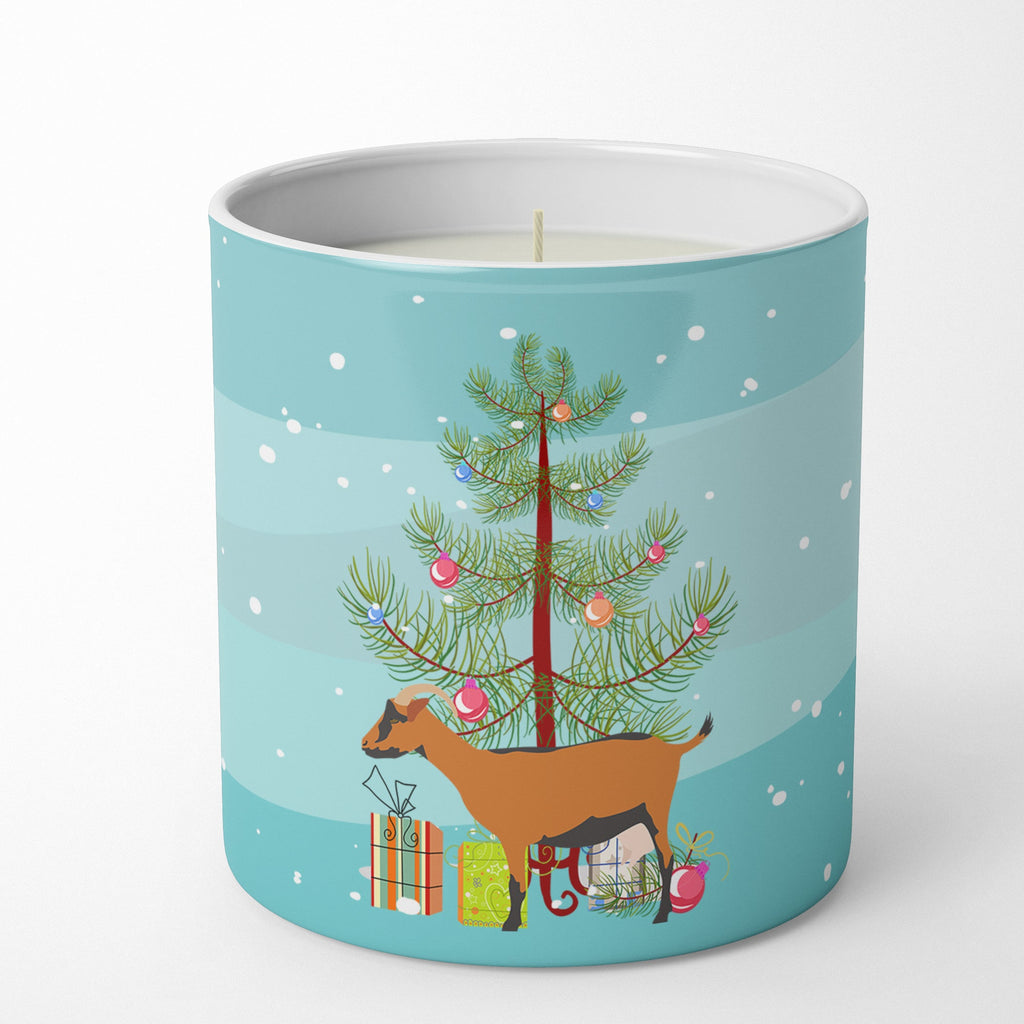 Oberhasli Goat Christmas Decorative Soy Candle Nature Soy Wax Essential Oil Home Decor Ideal for Bedroom Kitchen Bath Office Gift, 10 oz