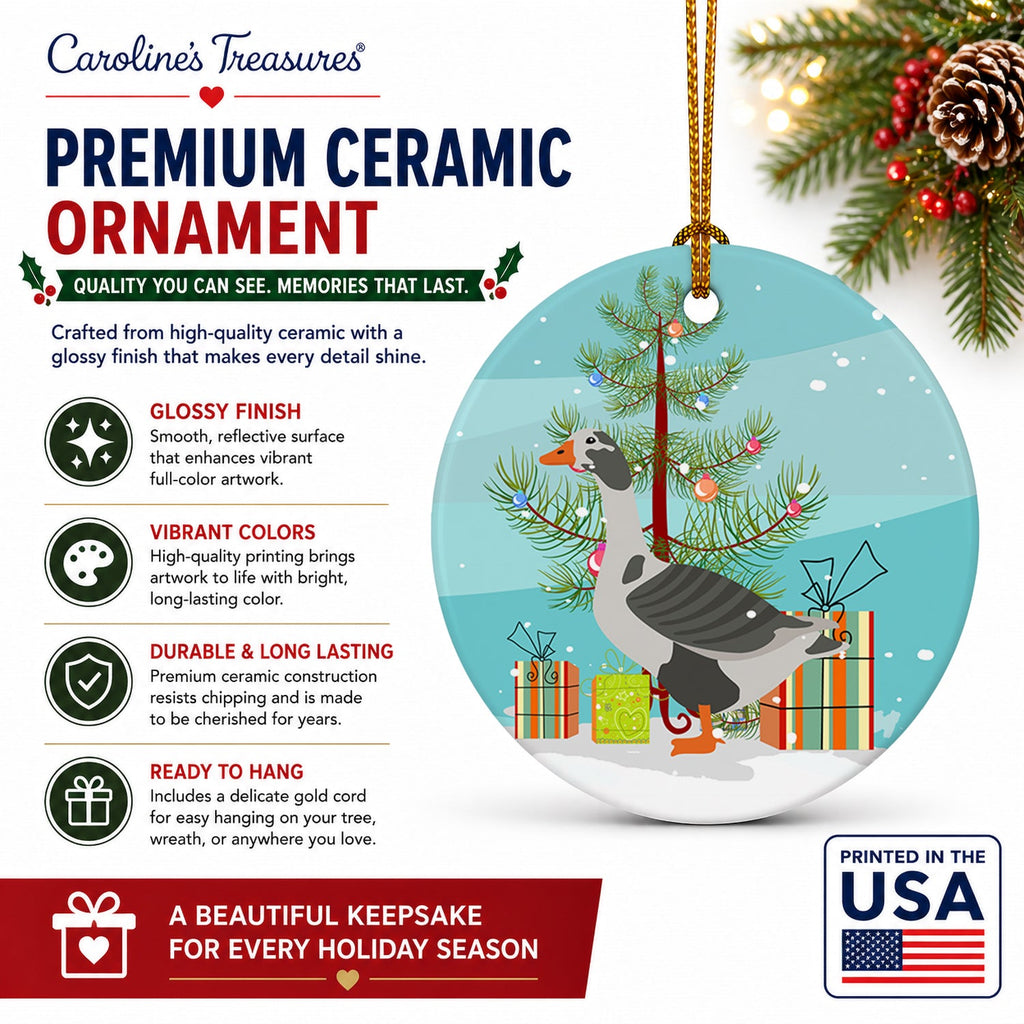 West of England Goose Christmas Ceramic Ornament Christmas Tree Hanging Decorations for Home Christmas Holiday, Party, Gift, 3 in, Multicolor