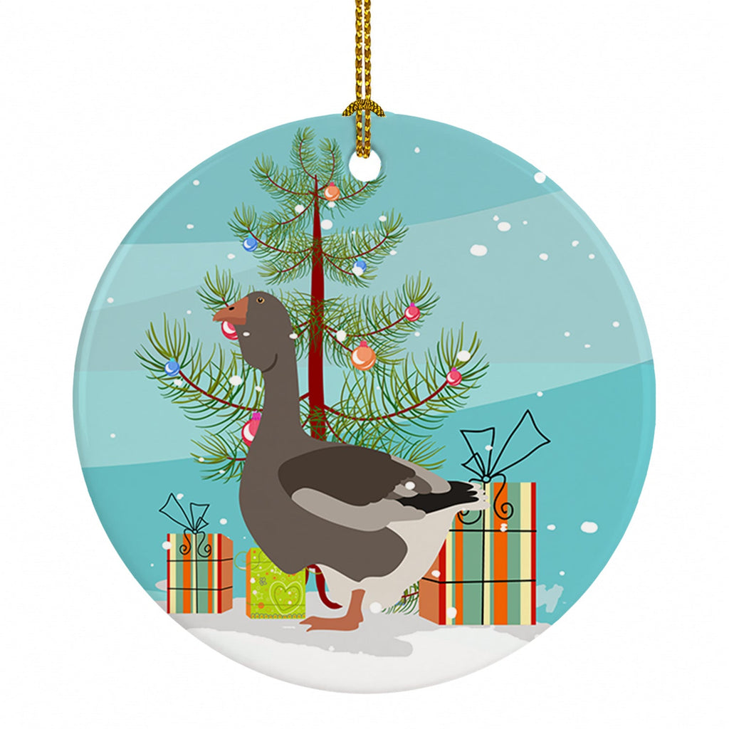 Toulouse Goose Christmas Ceramic Ornament Christmas Tree Hanging Decorations for Home Christmas Holiday, Party, Gift, 3 in, Multicolor
