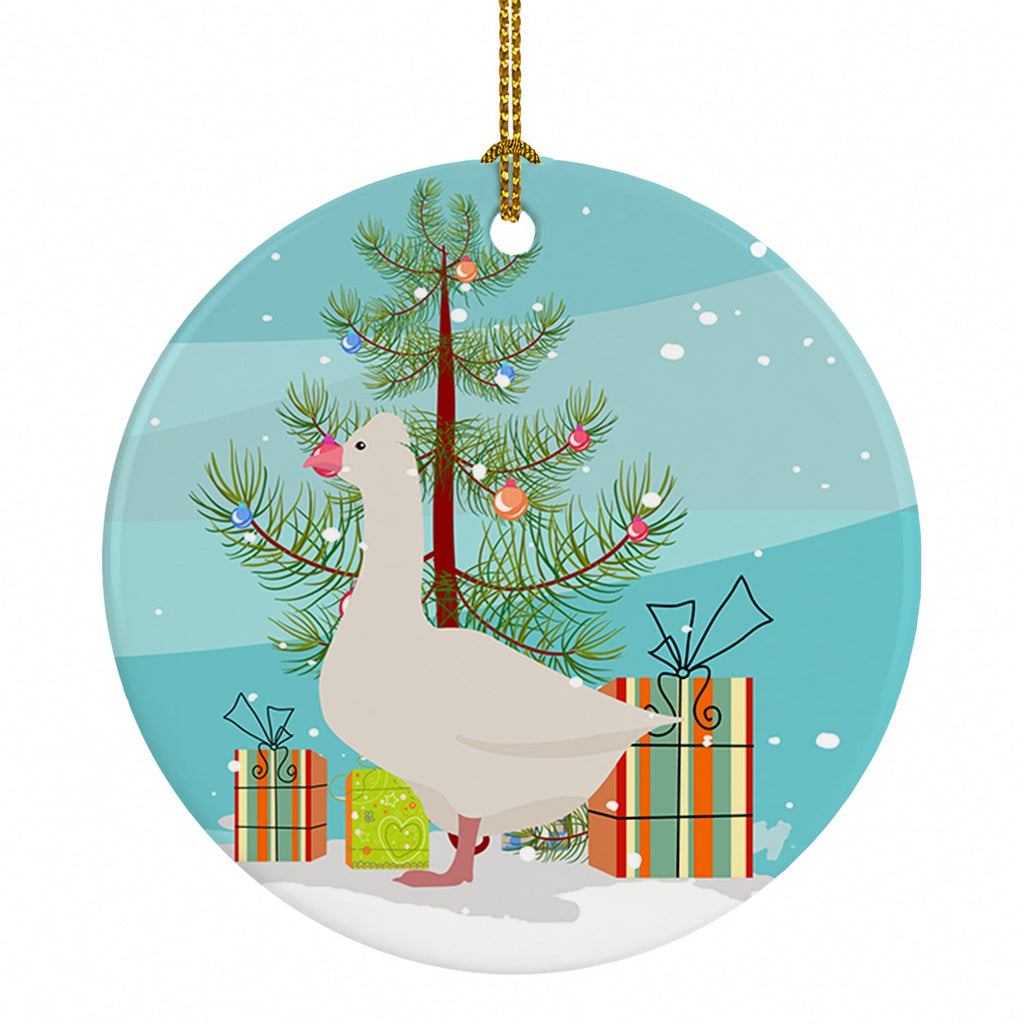 Roman Goose Christmas Ceramic Ornament Christmas Tree Hanging Decorations for Home Christmas Holiday, Party, Gift, 3 in, Multicolor