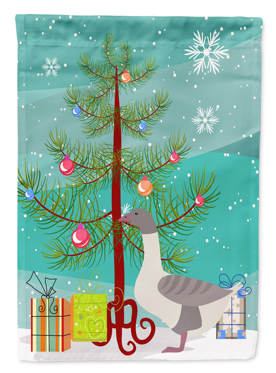 Buff Grey Back Goose Christmas Garden Flag Mailbox Decorative Yard Banner Outside Patio Artwork for Flower Beds, Garden Size, Multicolor