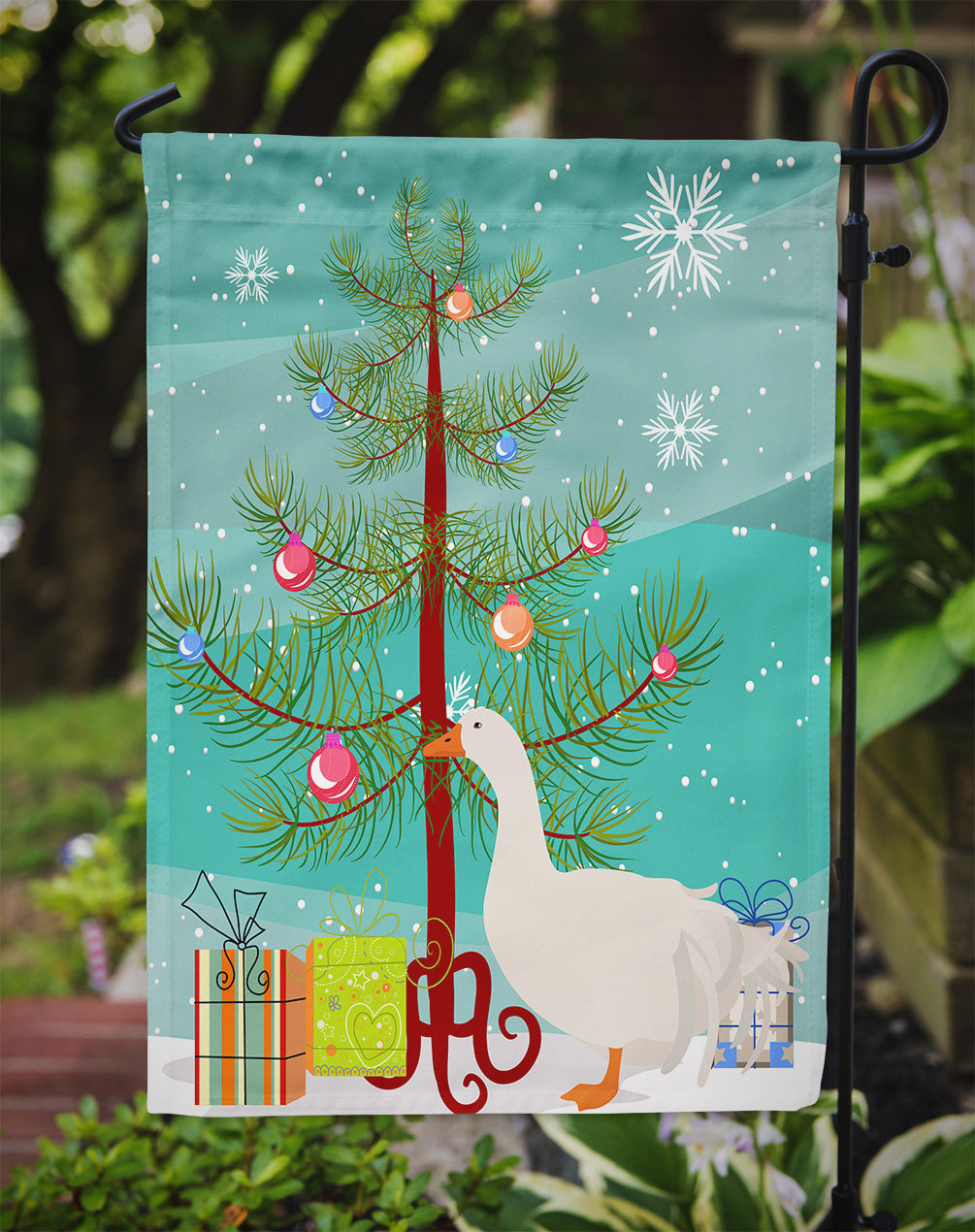 Sebastopol Goose Christmas Garden Flag Mailbox Decorative Yard Banner Outside Patio Artwork for Flower Beds, Garden Size, Multicolor