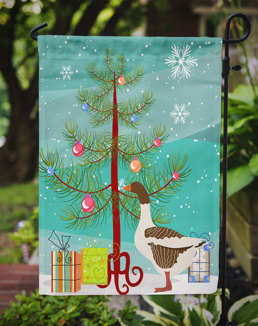 Pomeranian Rogener Goose Christmas Garden Flag Mailbox Decorative Yard Banner Outside Patio Artwork for Flower Beds, Garden Size, Multicolor