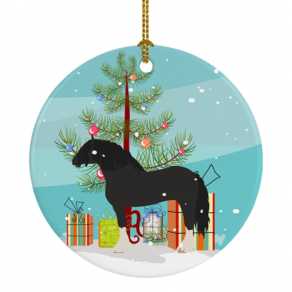 Pomeranian Rogener Goose Christmas Ceramic Ornament Christmas Tree Hanging Decorations for Home Christmas Holiday, Party, Gift, 3 in, Multicolor
