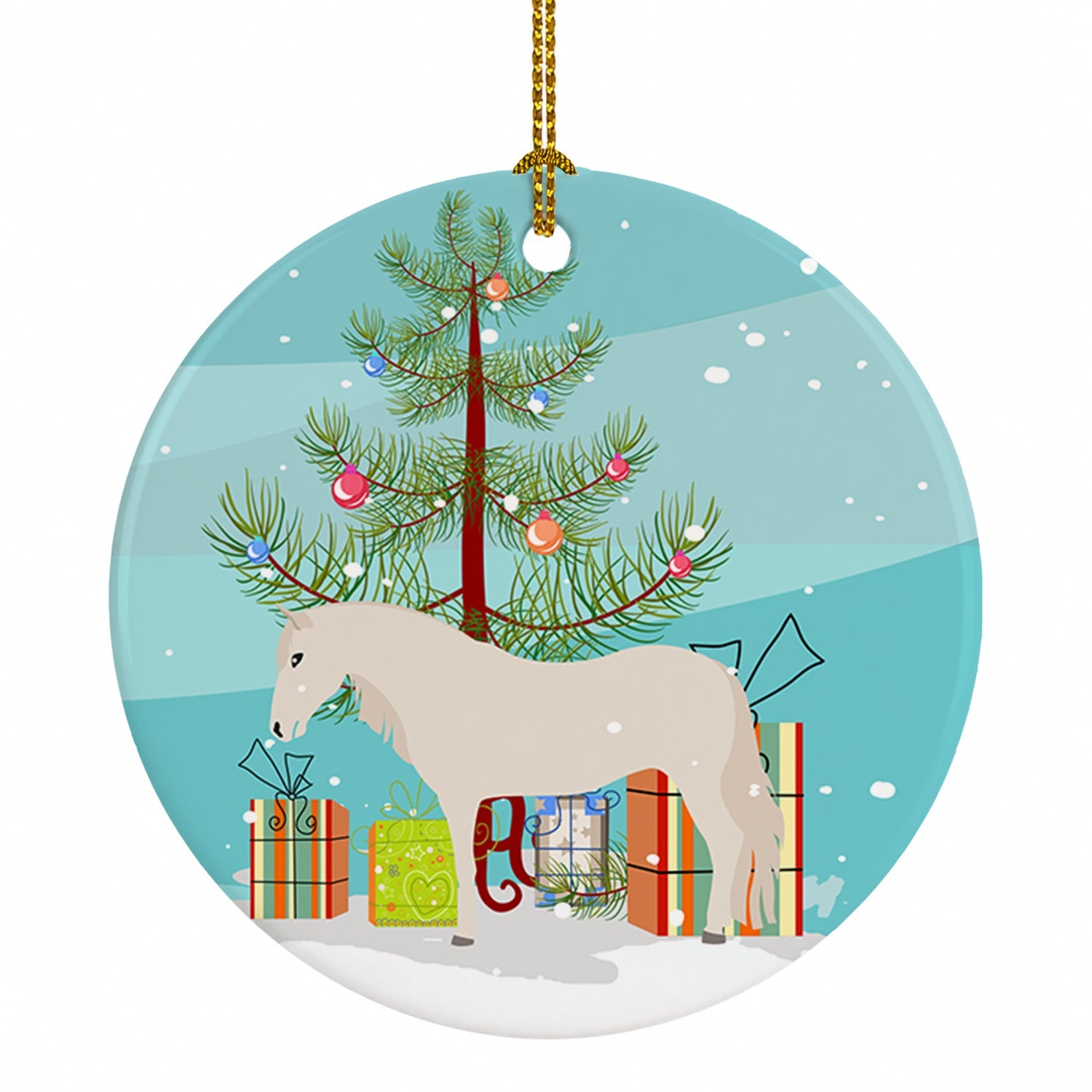 Paso Fino Horse Christmas Ceramic Ornament Christmas Tree Hanging Decorations for Home Christmas Holiday, Party, Gift, 3 in, Multicolor