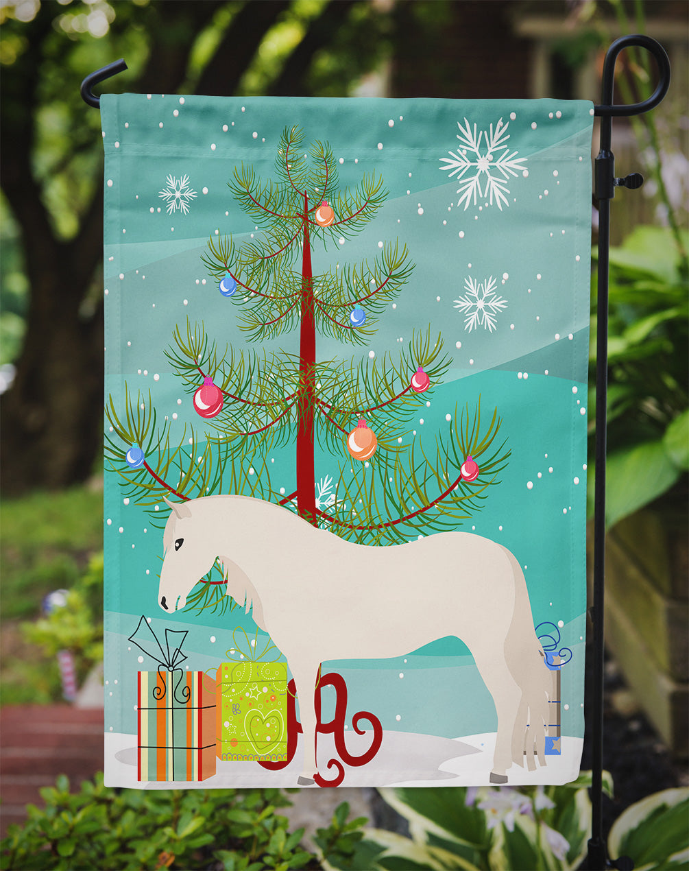 Paso Fino Horse Christmas Garden Flag Mailbox Decorative Yard Banner Outside Patio Artwork for Flower Beds, Garden Size, Multicolor