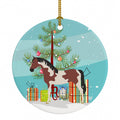Pinto Horse Christmas Ceramic Ornament Christmas Tree Hanging Decorations for Home Christmas Holiday, Party, Gift, 3 in, Multicolor