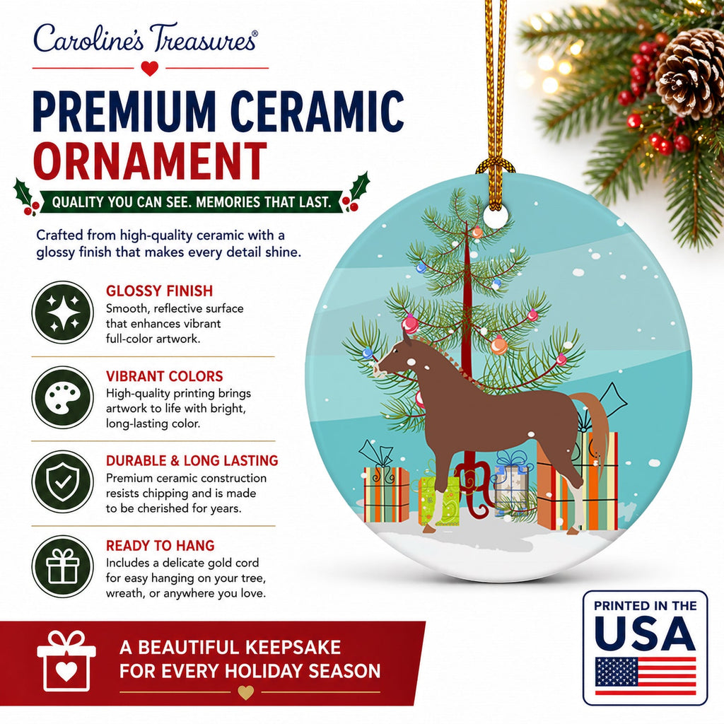 Hannoverian Horse Christmas Ceramic Ornament Christmas Tree Hanging Decorations for Home Christmas Holiday, Party, Gift, 3 in, Multicolor