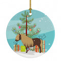 Shetland Pony Horse Christmas Ceramic Ornament Christmas Tree Hanging Decorations for Home Christmas Holiday, Party, Gift, 3 in, Multicolor