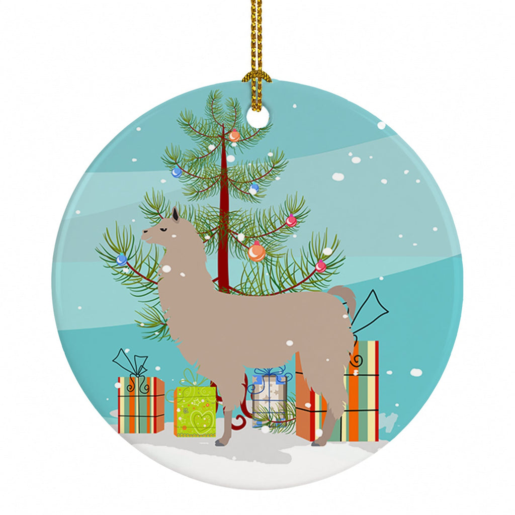 Llama Christmas Ceramic Ornament Christmas Tree Hanging Decorations for Home Christmas Holiday, Party, Gift, 3 in, Multicolor