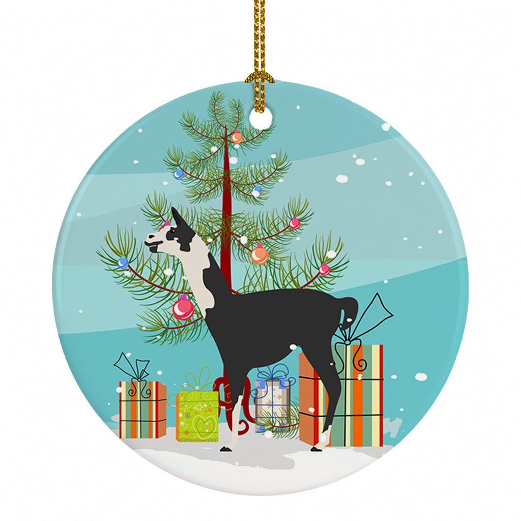 Llama Q' Ara Christmas Ceramic Ornament Christmas Tree Hanging Decorations for Home Christmas Holiday, Party, Gift, 3 in, Multicolor