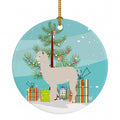 Alpaca Christmas Ceramic Ornament Christmas Tree Hanging Decorations for Home Christmas Holiday, Party, Gift, 3 in, Multicolor
