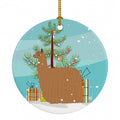 Alpaca Suri Christmas Ceramic Ornament Christmas Tree Hanging Decorations for Home Christmas Holiday, Party, Gift, 3 in, Multicolor