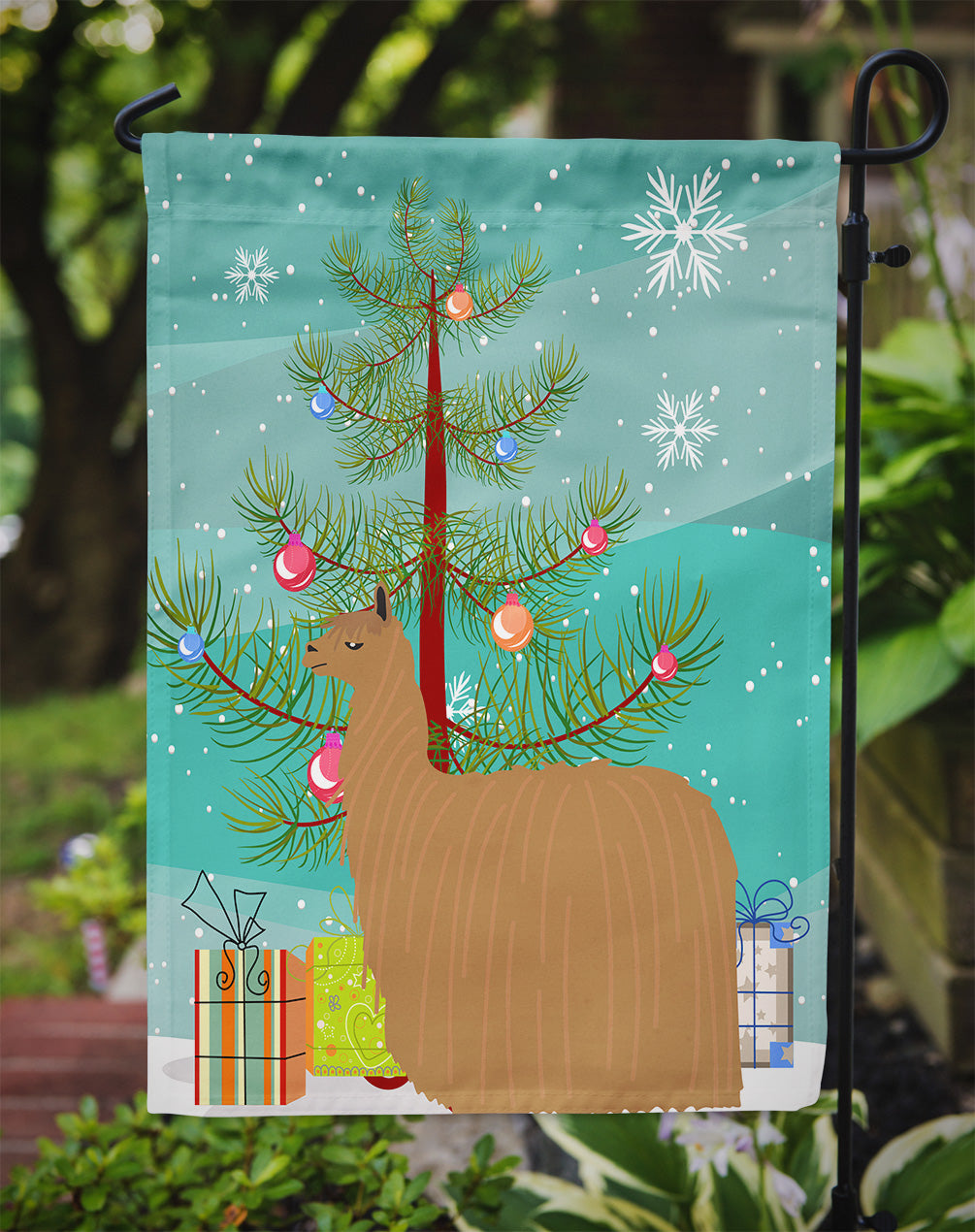 Alpaca Suri Christmas Garden Flag Mailbox Decorative Yard Banner Outside Patio Artwork for Flower Beds, Garden Size, Multicolor