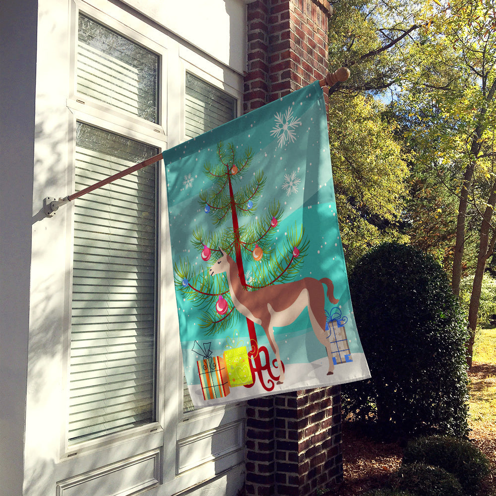 Guanaco Christmas House Flag 28x40 Porch Sleeve Pole Decorative Outside Yard Banner Artwork Wall Hanging, Polyester