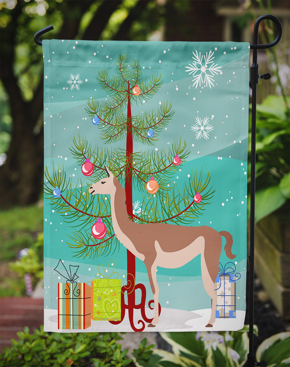 Guanaco Christmas Garden Flag Mailbox Decorative Yard Banner Outside Patio Artwork for Flower Beds, Garden Size, Multicolor
