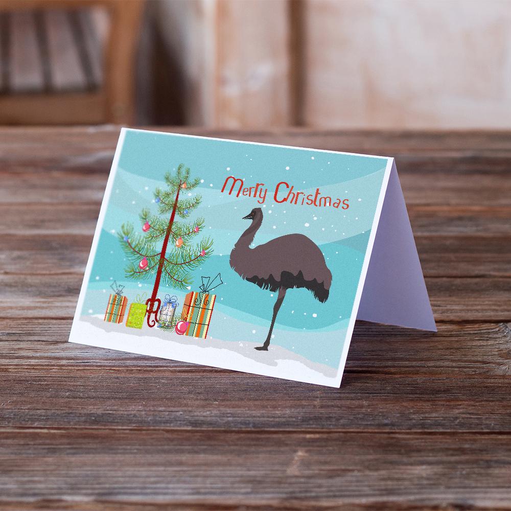 Emu Christmas Greeting Cards Pack of 8 Blank Cards with Envelopes Whimsical A7 Size 5x7