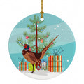 Ring-necked Common Pheasant Christmas Ceramic Ornament Christmas Tree Hanging Decorations for Home Christmas Holiday, Party, Gift, 3 in, Multicolor