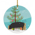 Devon Large Black Pig Christmas Ceramic Ornament Christmas Tree Hanging Decorations for Home Christmas Holiday, Party, Gift, 3 in, Multicolor