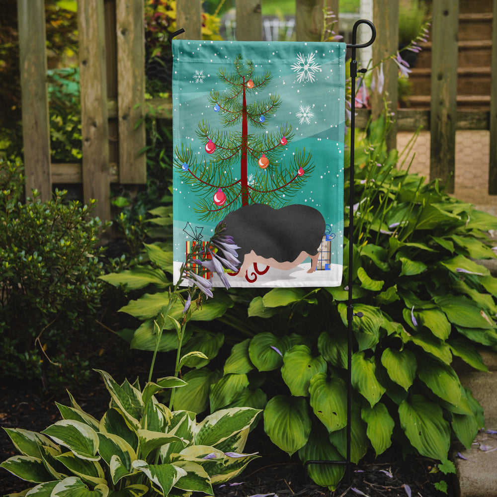 Vietnamese Pot-Bellied Pig Christmas Garden Flag Mailbox Decorative Yard Banner Outside Patio Artwork for Flower Beds, Garden Size, Multicolor