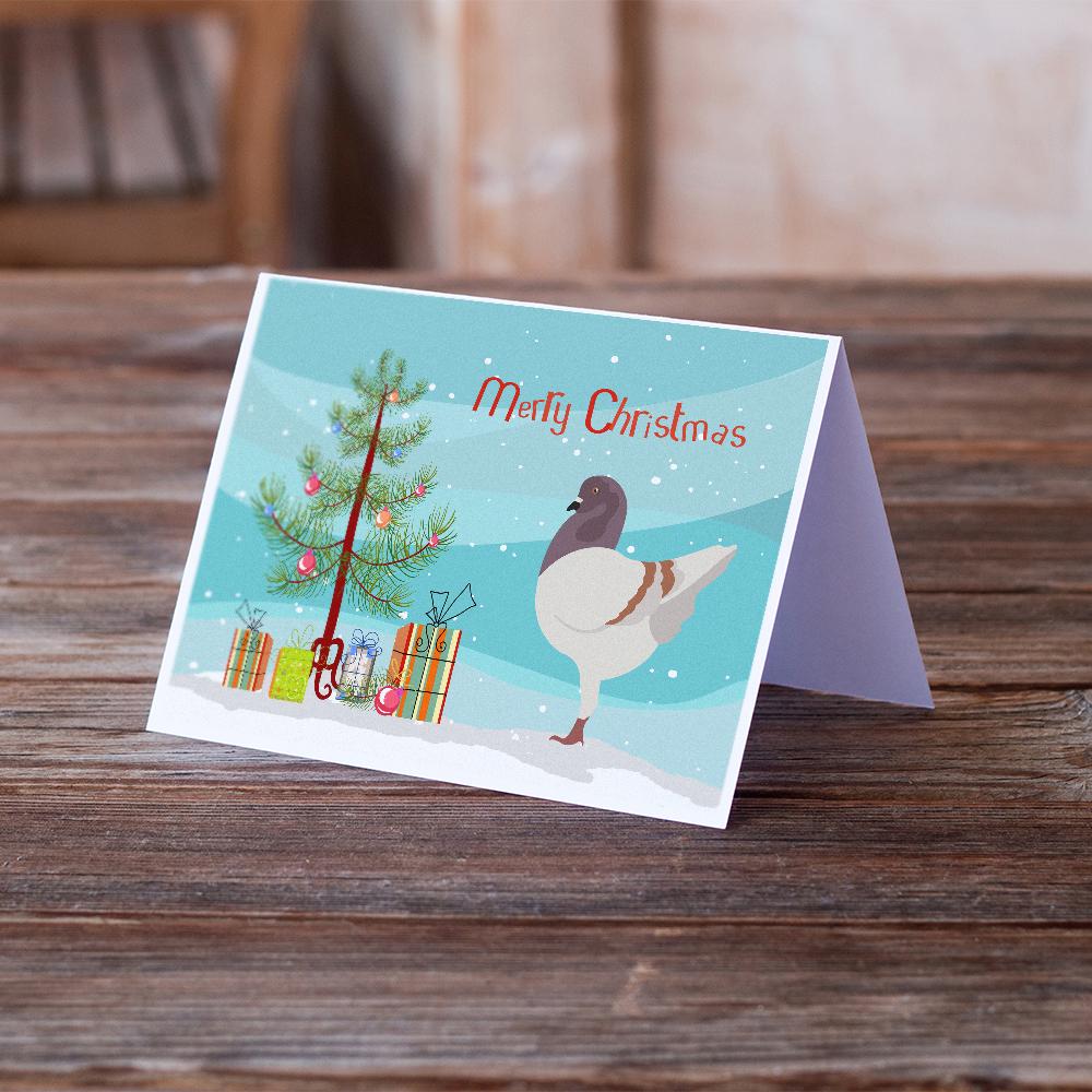 German Modena Pigeon Christmas Greeting Cards Pack of 8 Blank Cards with Envelopes Whimsical A7 Size 5x7