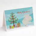 Silver Fantail Pigeon Christmas Greeting Cards Pack of 8 Blank Cards with Envelopes Whimsical A7 Size 5x7