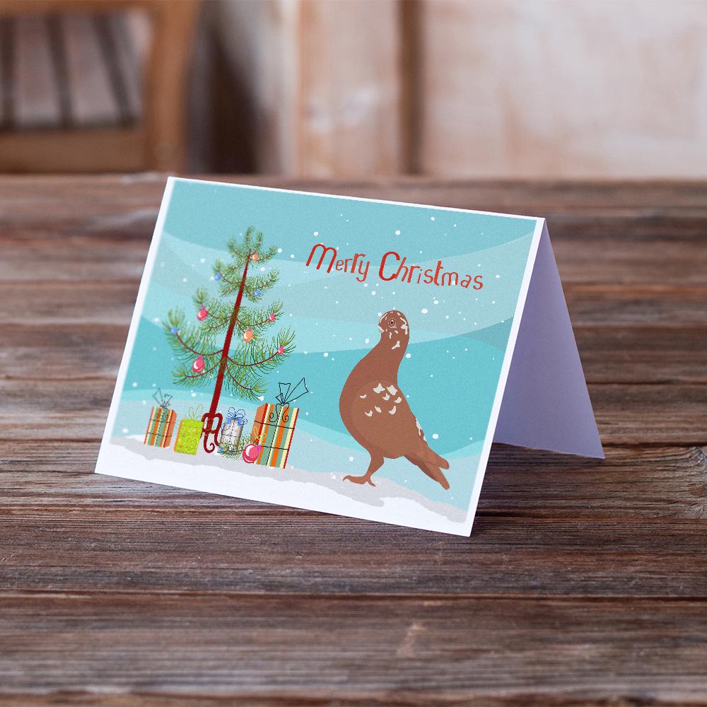 African Owl Pigeon Christmas Greeting Cards Pack of 8 Blank Cards with Envelopes Whimsical A7 Size 5x7