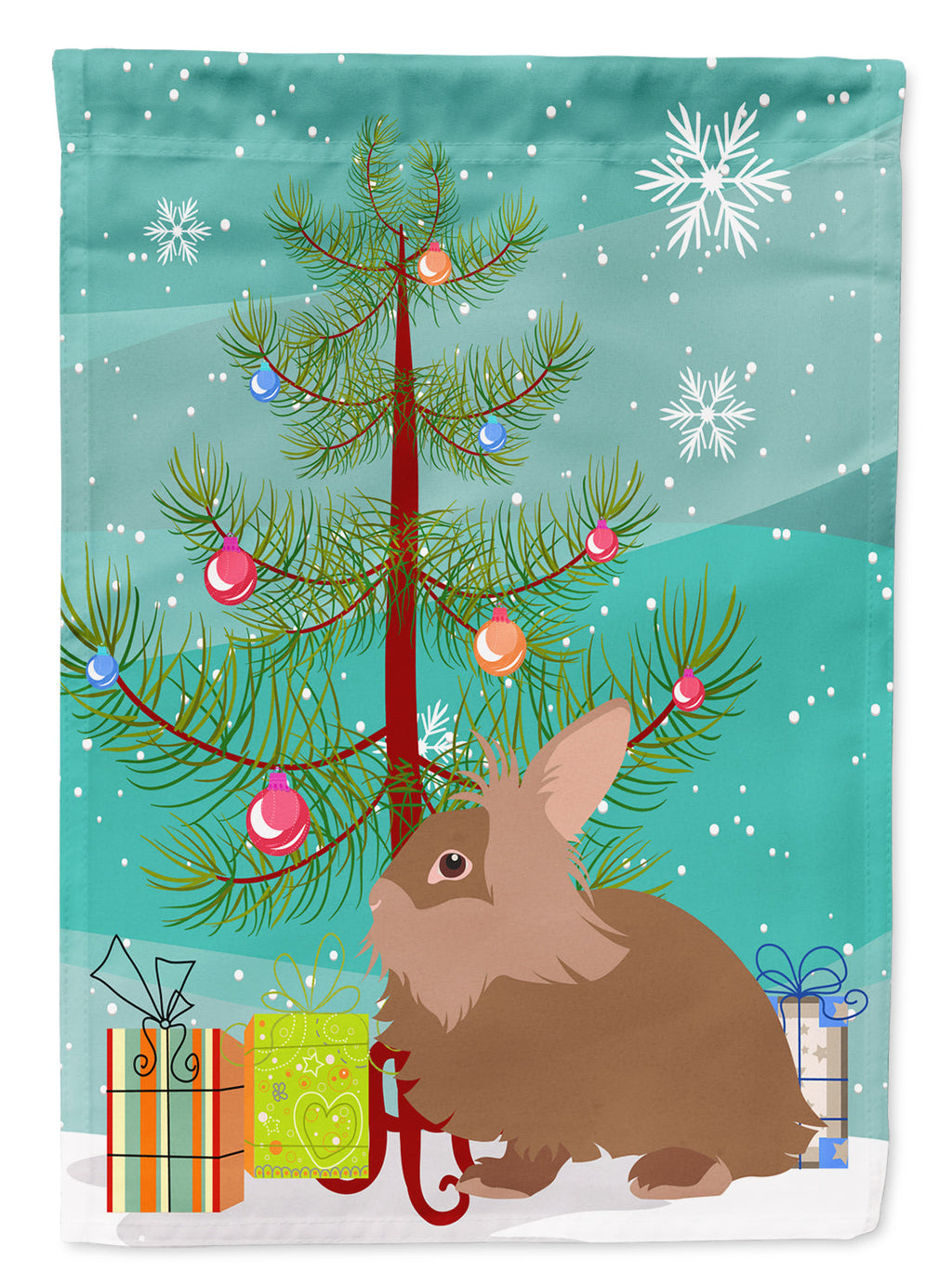 Lionhead Rabbit Christmas Garden Flag Mailbox Decorative Yard Banner Outside Patio Artwork for Flower Beds, Garden Size, Multicolor