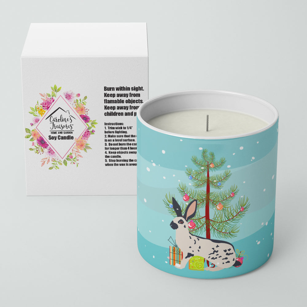 English Spot Rabbit Christmas Decorative Soy Candle Nature Soy Wax Essential Oil Home Decor Ideal for Bedroom Kitchen Bath Office Gift, 10 oz