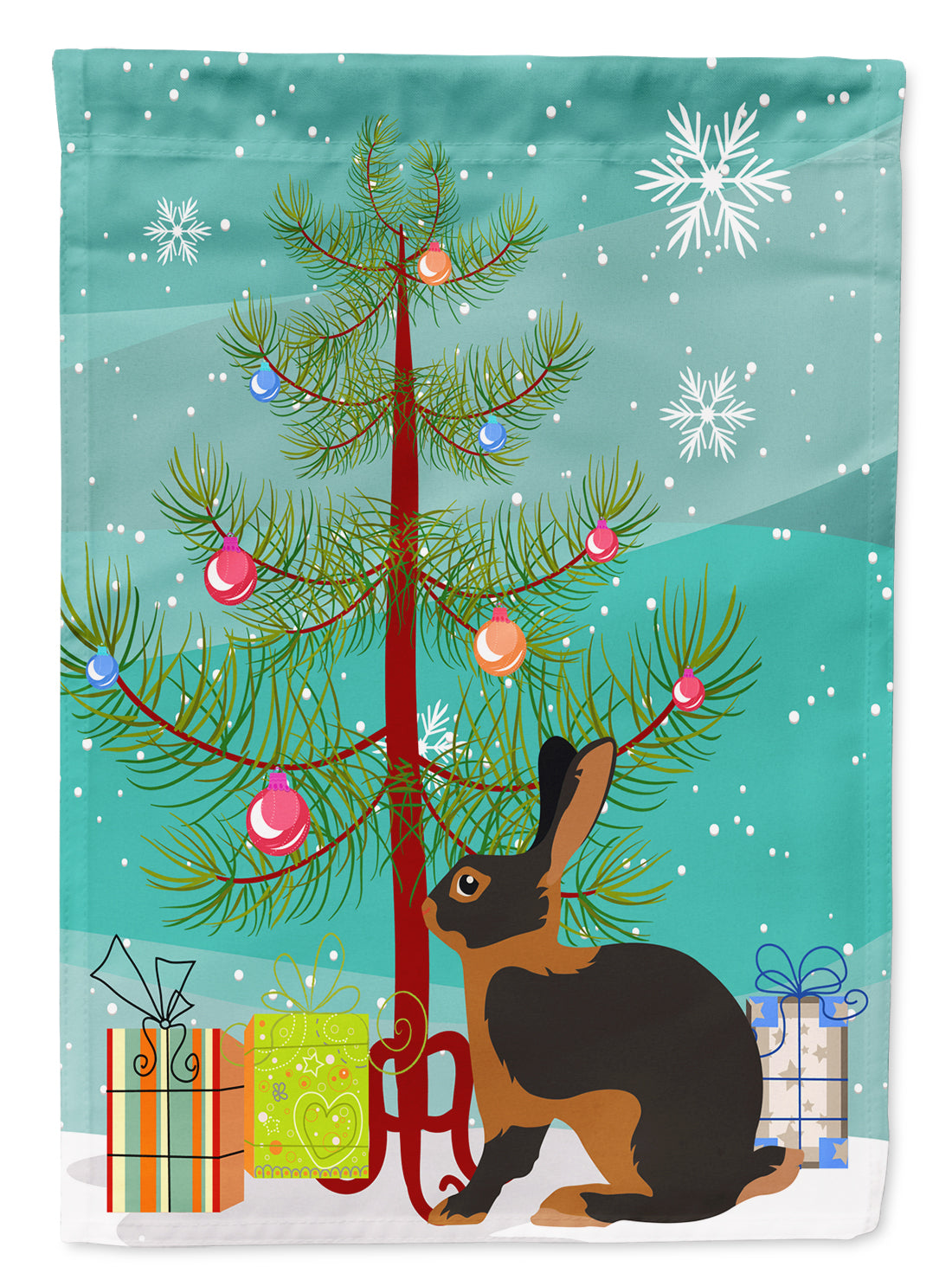 Tan Rabbit Christmas Garden Flag Mailbox Decorative Yard Banner Outside Patio Artwork for Flower Beds, Garden Size, Multicolor