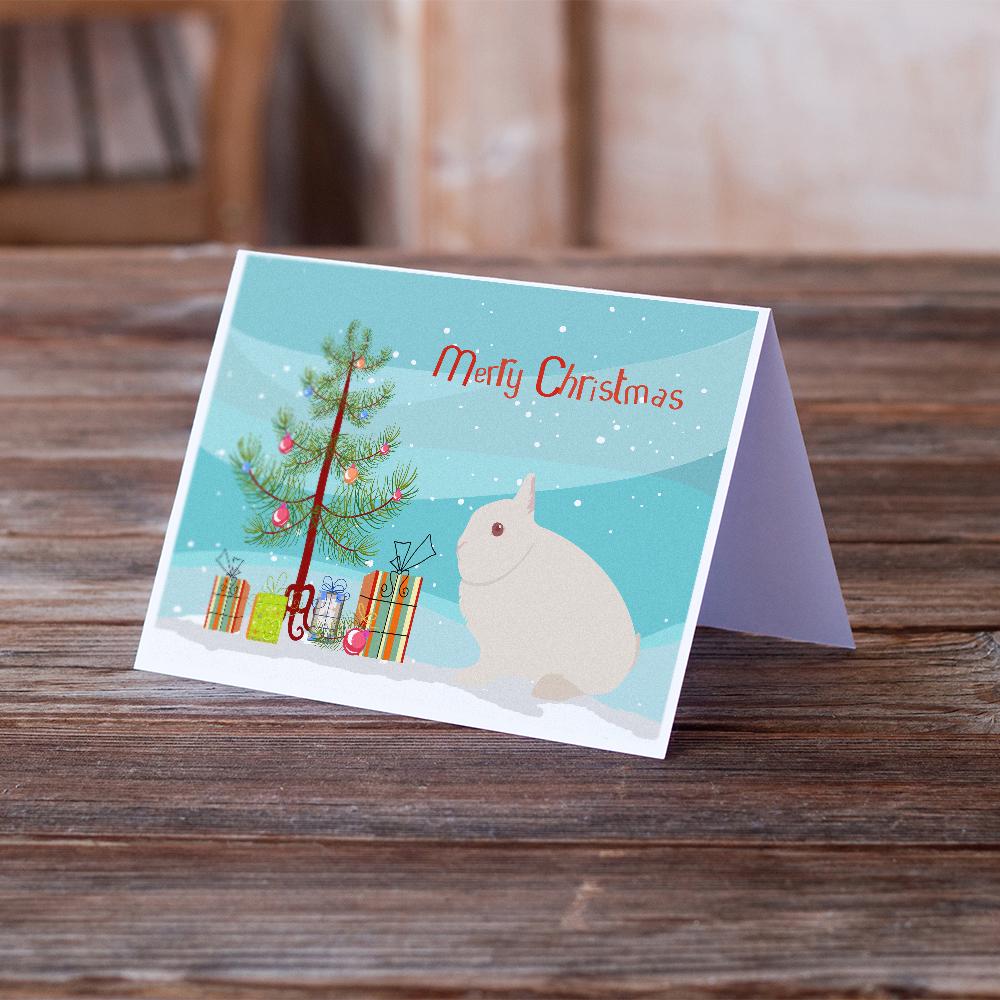 Hermelin Rabbit Christmas Greeting Cards Pack of 8 Blank Cards with Envelopes Whimsical A7 Size 5x7