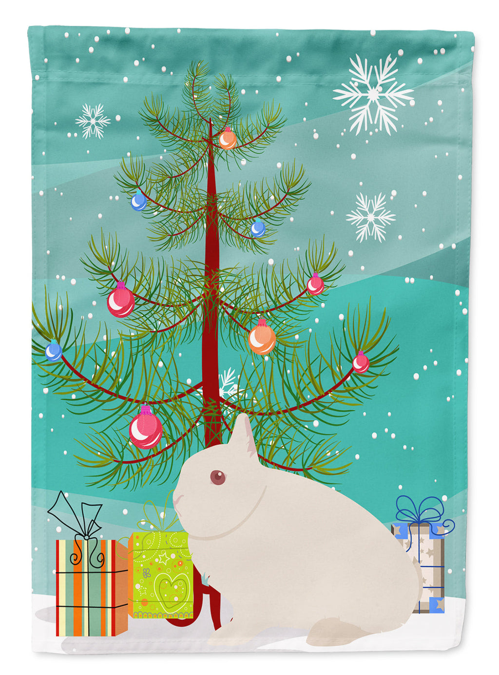 Hermelin Rabbit Christmas Garden Flag Mailbox Decorative Yard Banner Outside Patio Artwork for Flower Beds, Garden Size, Multicolor