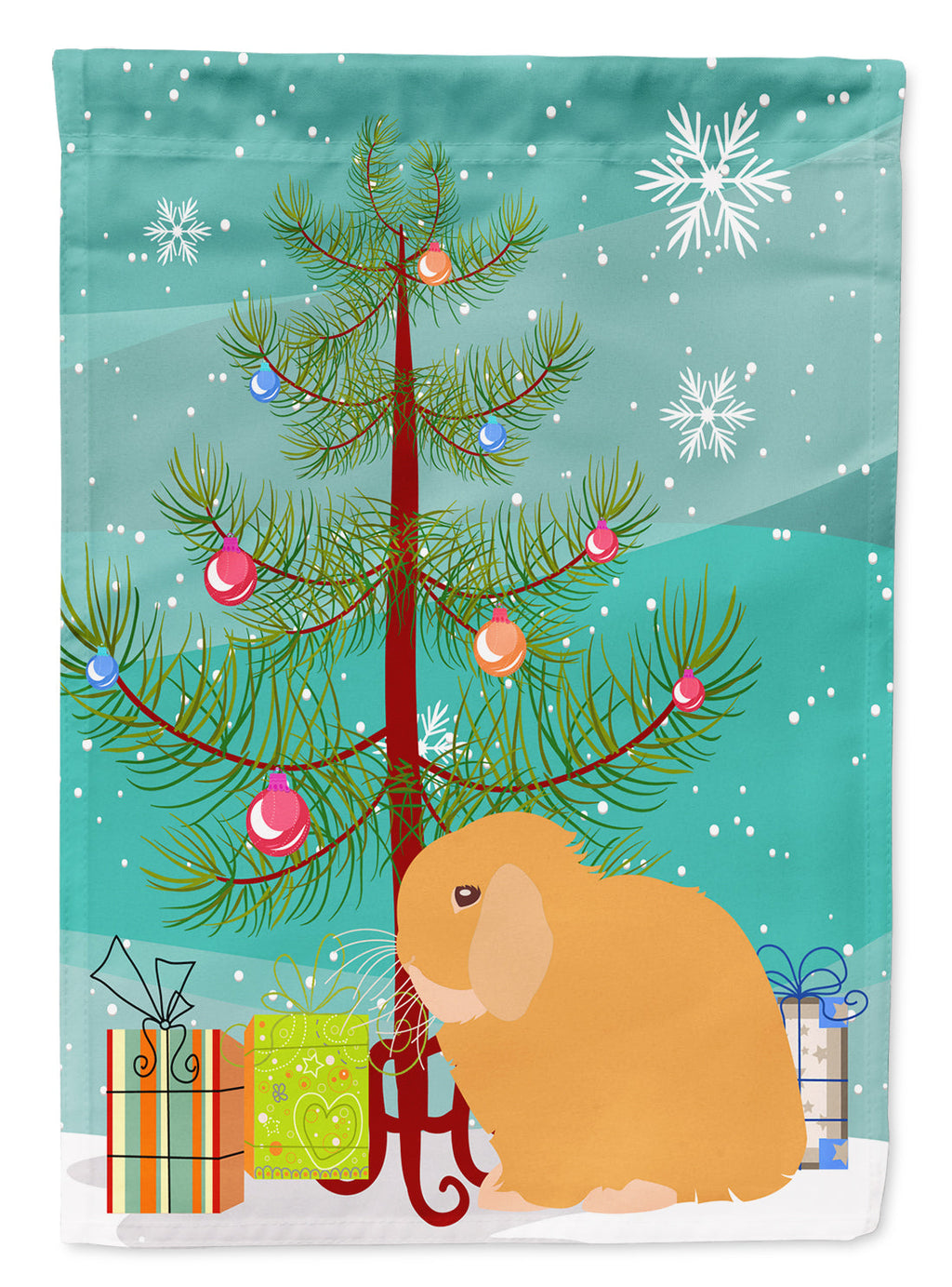 Holland Lop Rabbit Christmas Garden Flag Mailbox Decorative Yard Banner Outside Patio Artwork for Flower Beds, Garden Size, Multicolor