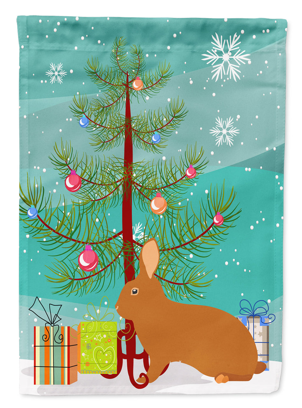 Rex Rabbit Christmas Garden Flag Mailbox Decorative Yard Banner Outside Patio Artwork for Flower Beds, Garden Size, Multicolor