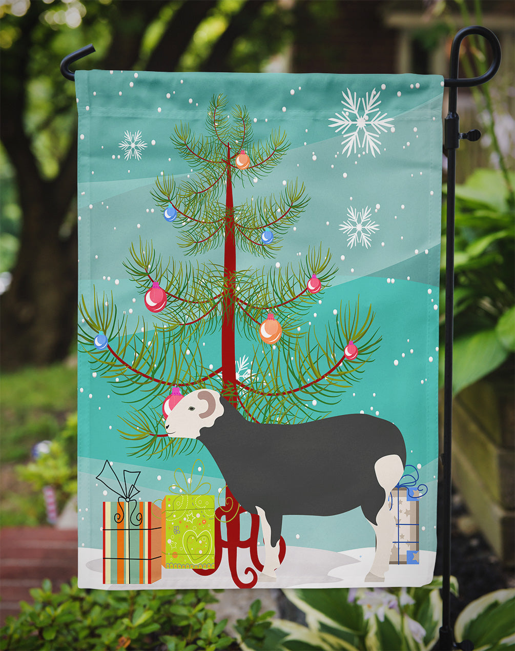 Herwick Sheep Christmas Garden Flag Mailbox Decorative Yard Banner Outside Patio Artwork for Flower Beds, Garden Size, Multicolor