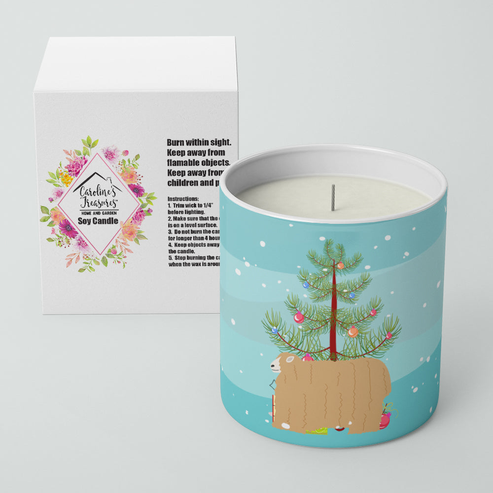 Lincoln Longwool Sheep Christmas Decorative Soy Candle Nature Soy Wax Essential Oil Home Decor Ideal for Bedroom Kitchen Bath Office Gift, 10 oz