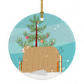 Lincoln Longwool Sheep Christmas Ceramic Ornament Christmas Tree Hanging Decorations for Home Christmas Holiday, Party, Gift, 3 in, Multicolor