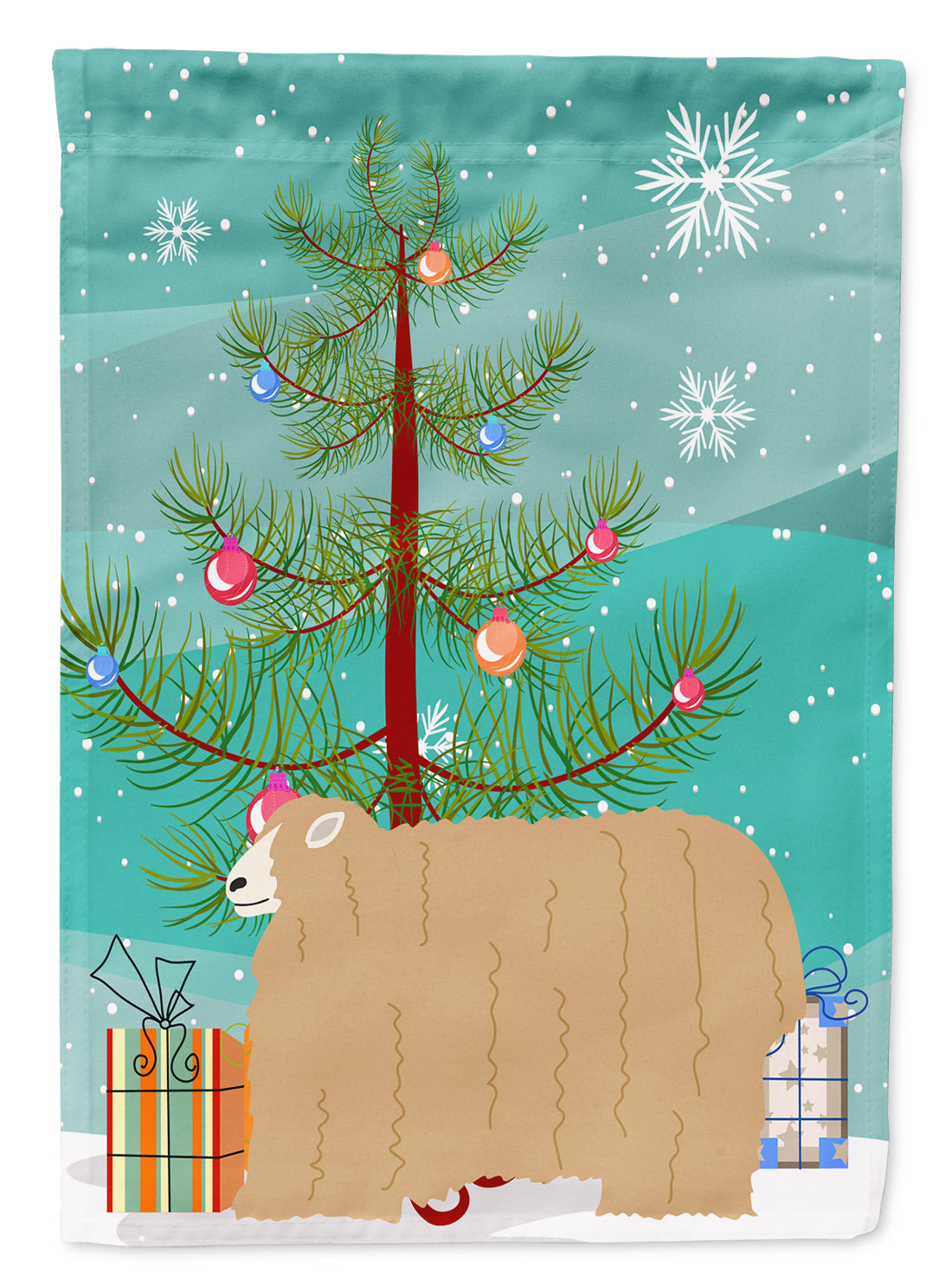 Lincoln Longwool Sheep Christmas Garden Flag Mailbox Decorative Yard Banner Outside Patio Artwork for Flower Beds, Garden Size, Multicolor