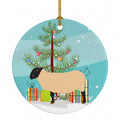 Suffolk Sheep Christmas Ceramic Ornament Christmas Tree Hanging Decorations for Home Christmas Holiday, Party, Gift, 3 in, Multicolor