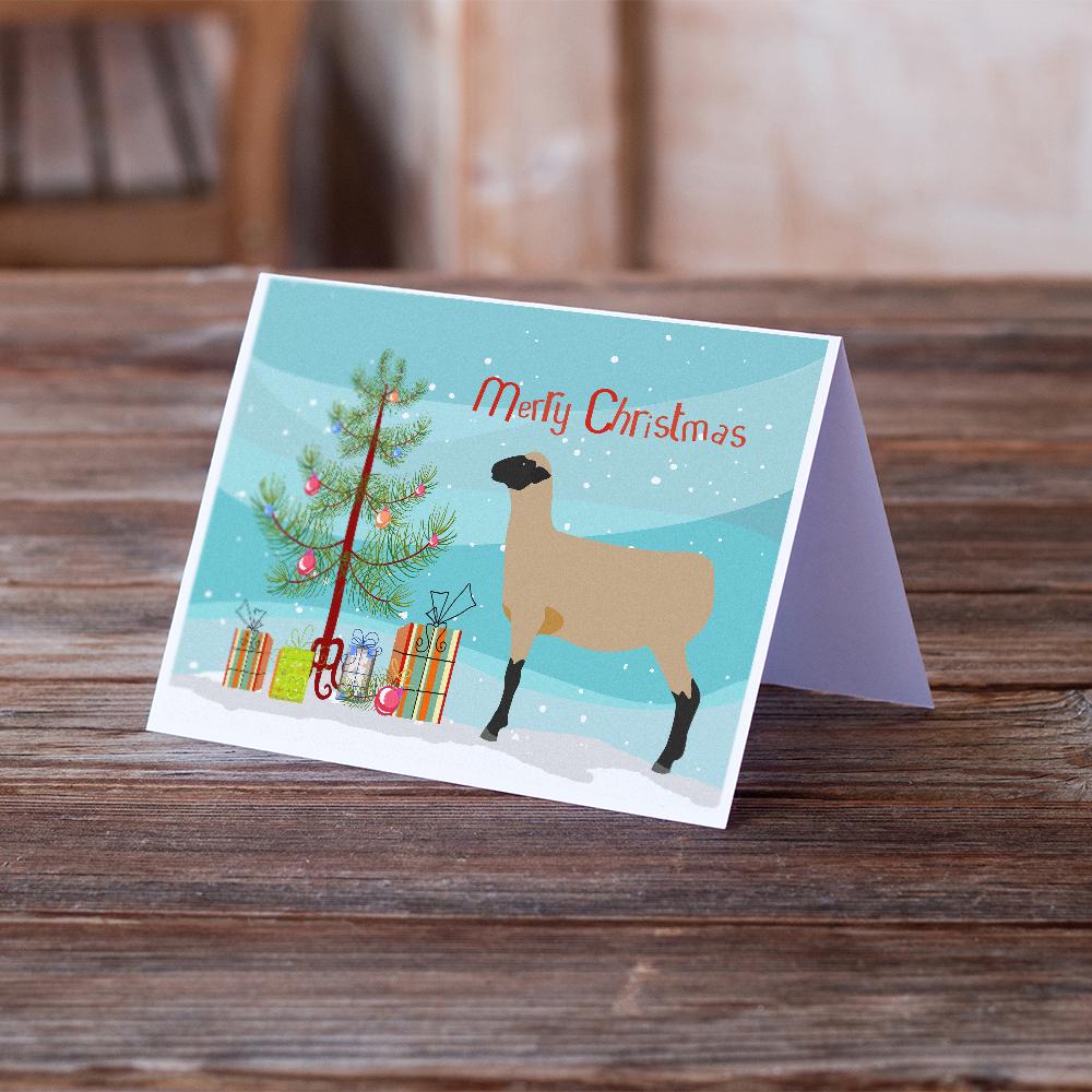 Hampshire Down Sheep Christmas Greeting Cards Pack of 8 Blank Cards with Envelopes Whimsical A7 Size 5x7