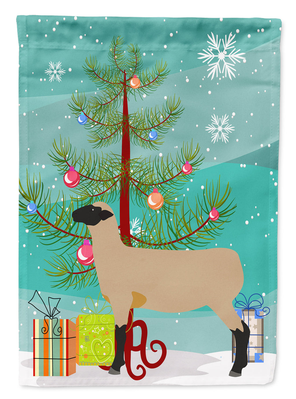 Hampshire Down Sheep Christmas Garden Flag Mailbox Decorative Yard Banner Outside Patio Artwork for Flower Beds, Garden Size, Multicolor