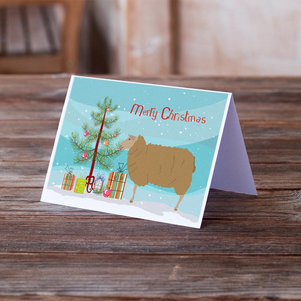 East Friesian Sheep Christmas Greeting Cards Pack of 8 Blank Cards with Envelopes Whimsical A7 Size 5x7