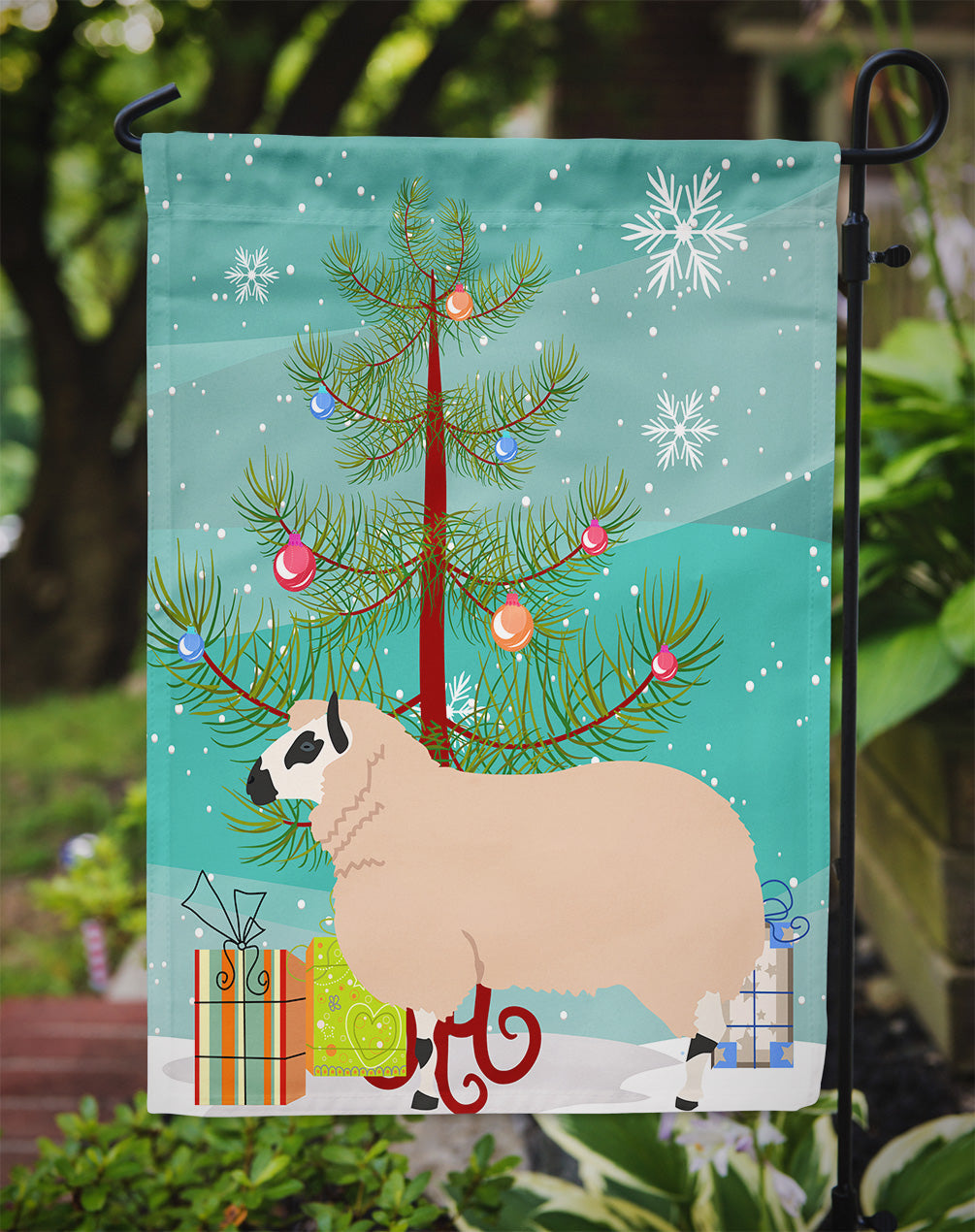 Kerry Hill Sheep Christmas Garden Flag Mailbox Decorative Yard Banner Outside Patio Artwork for Flower Beds, Garden Size, Multicolor