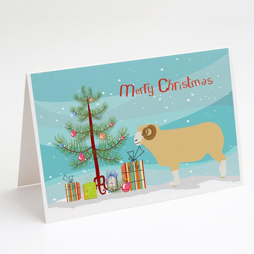 Horned Dorset Sheep Christmas Greeting Cards Pack of 8 Blank Cards with Envelopes Whimsical A7 Size 5x7