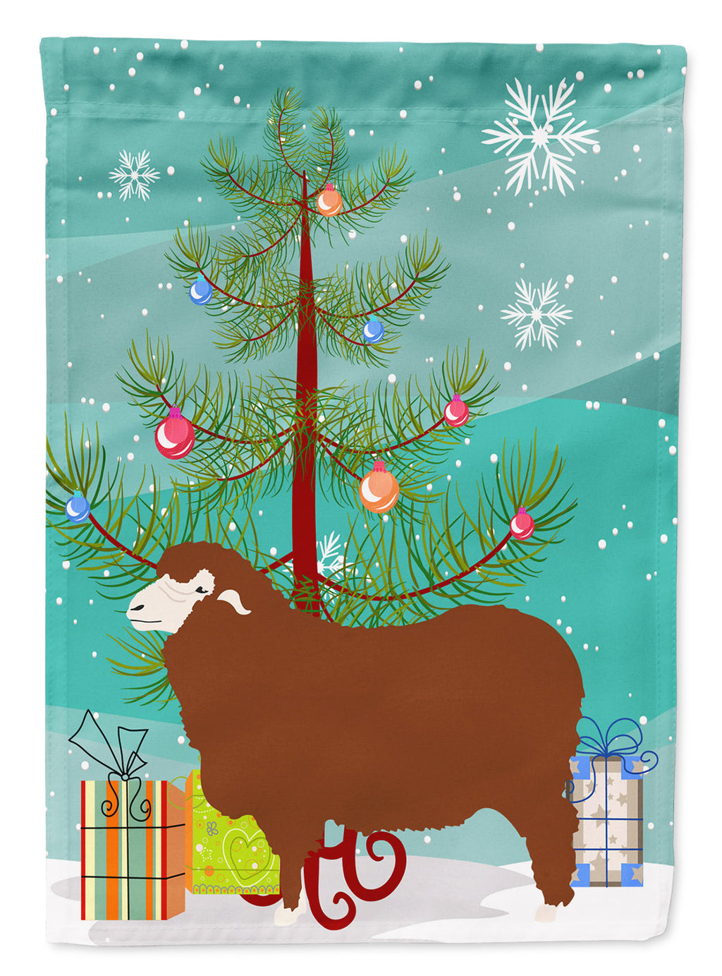 Merino Sheep Christmas Garden Flag Mailbox Decorative Yard Banner Outside Patio Artwork for Flower Beds, Garden Size, Multicolor