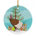 Bourbon Red Turkey Hen Christmas Ceramic Ornament Christmas Tree Hanging Decorations for Home Christmas Holiday, Party, Gift, 3 in, Multicolor