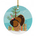 Bronze Turkey Christmas Ceramic Ornament Christmas Tree Hanging Decorations for Home Christmas Holiday, Party, Gift, 3 in, Multicolor