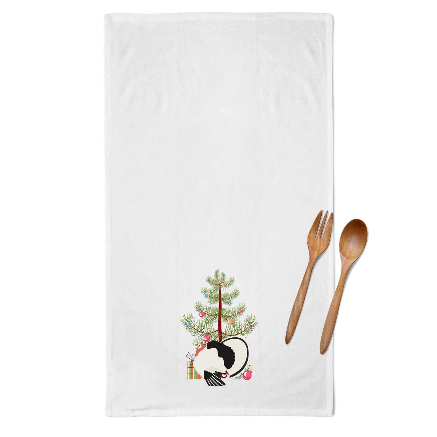 Royal Palm Turkey Christmas Kitchen Towel Set of 2 White Dish Towels Decorative Bathroom Hand towel for Hand, Face, Hair, Yoga, Tea, Dishcloth, 19 X 28", White